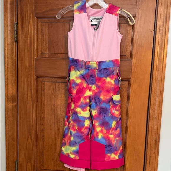 NWT Kids Spyder Jacket and Bib Pants size 4 Pink and Multicolor